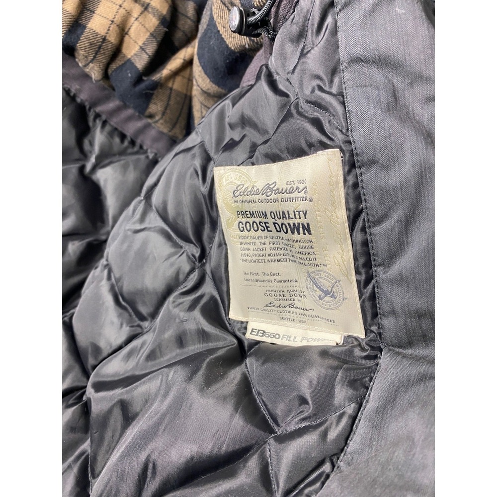 Eddie Bauer Mens Field Jacket Large Olive Green Hooded Utility Coat - Picture 4 of 8